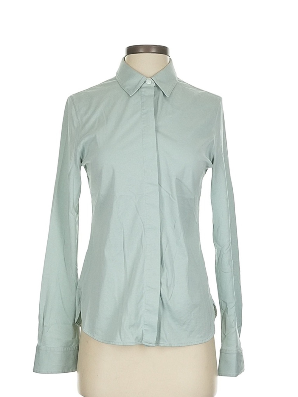 Theory Women's Button-Down Shirt - Soft Mint/Sage Green S